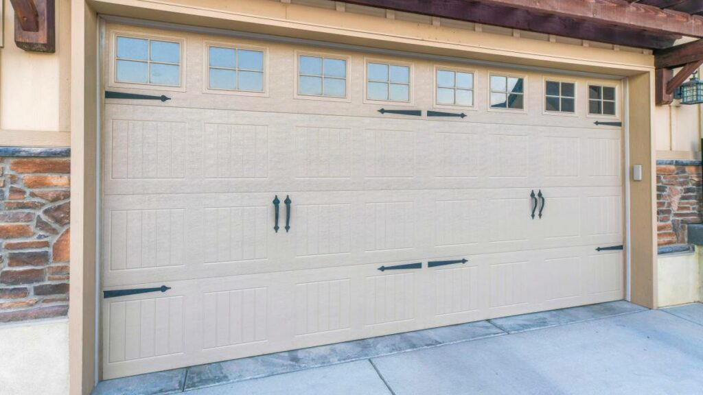 a modern beige garage door