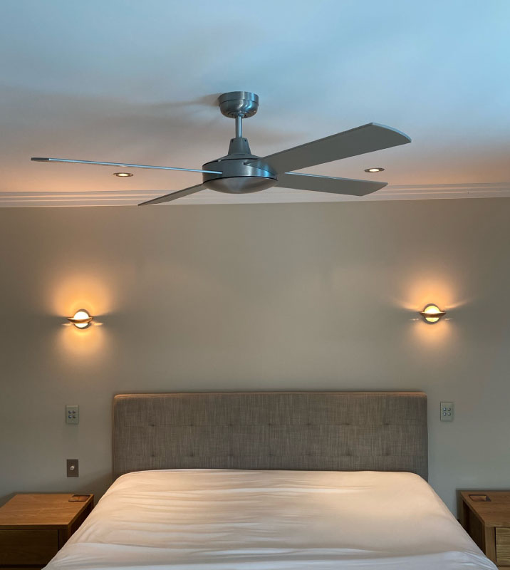 Bedroom with ceiling fan 