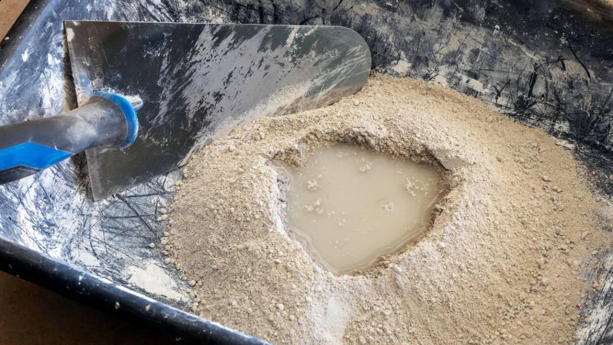 mixing concrete for a DIY concreting project